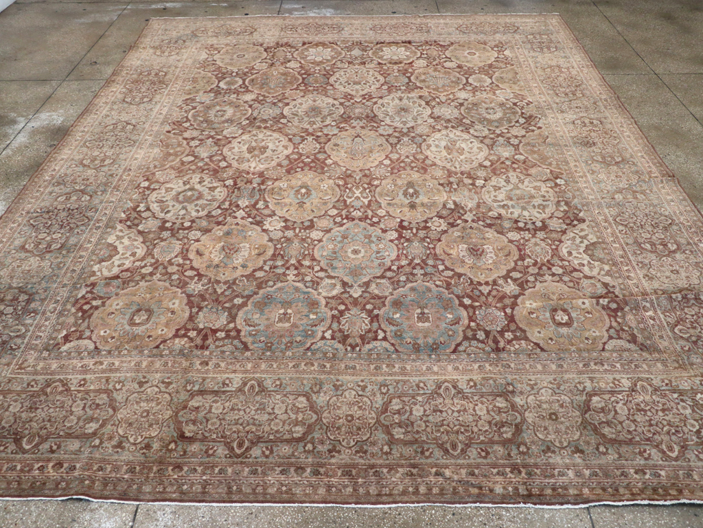Antique Persian Lavar Kerman Carpet, No.19100 - Staging