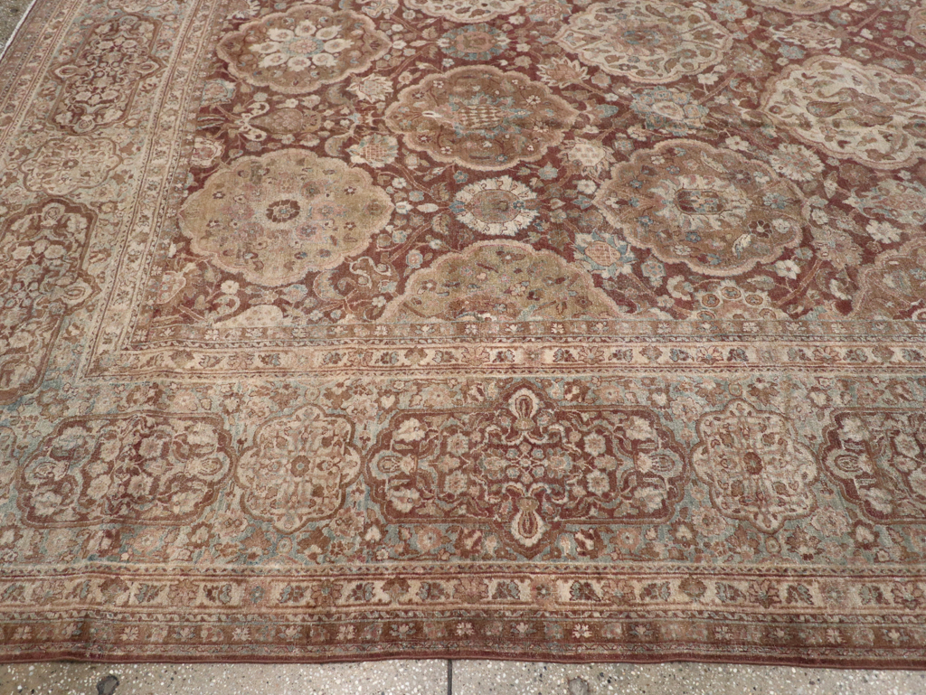 Antique Persian Lavar Kerman Carpet, No.19100 - Staging