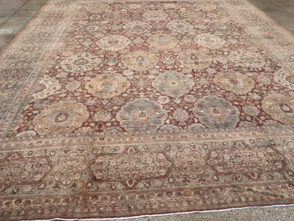 Antique Persian Lavar Kerman Carpet, No.19100 - Staging