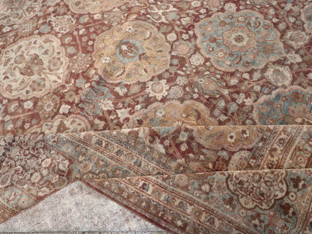 Antique Persian Lavar Kerman Carpet, No.19100 - Staging