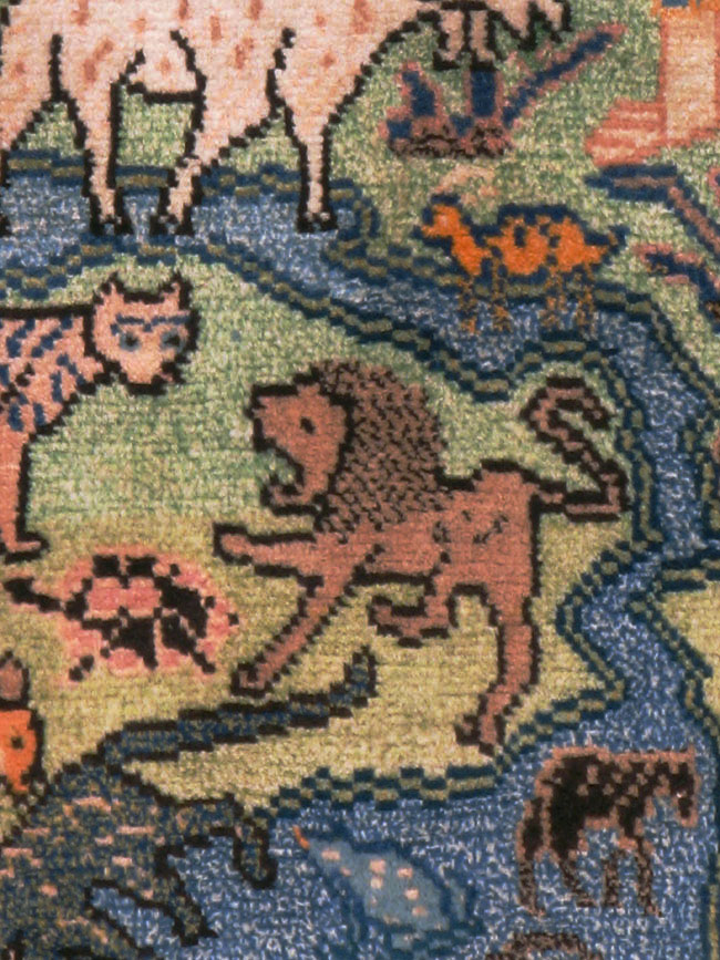 Vintage Persian Gabbeh Pictorial Rug, No.19109 - Staging