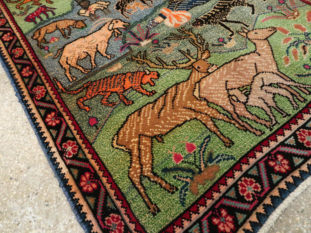 Vintage Persian Gabbeh Pictorial Rug, No.19109 - Staging