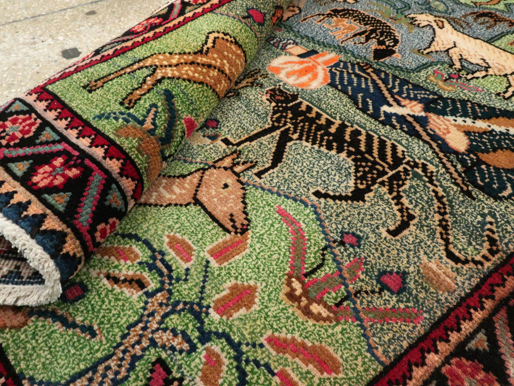 Vintage Persian Gabbeh Pictorial Rug, No.19109 - Staging