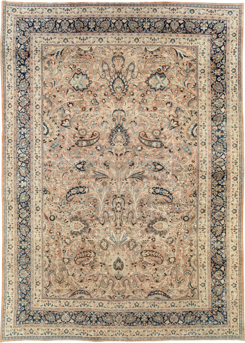 Antique Persian Mashad Large Room Size Carpet, No.19118 - Staging