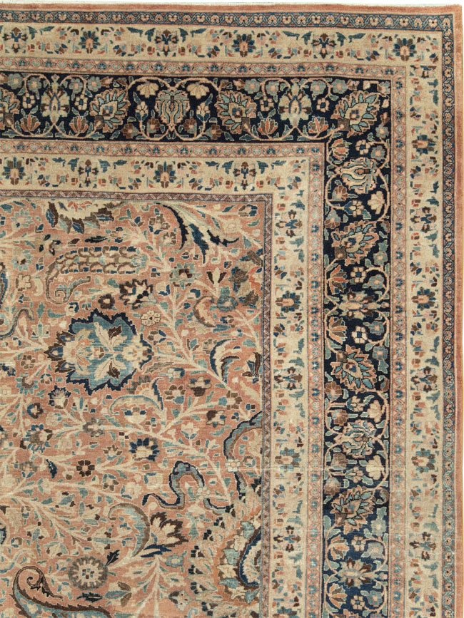 Antique Persian Mashad Large Room Size Carpet, No.19118 - Staging
