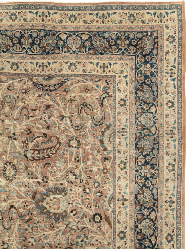 Antique Persian Mashad Large Room Size Carpet, No.19118 - Staging