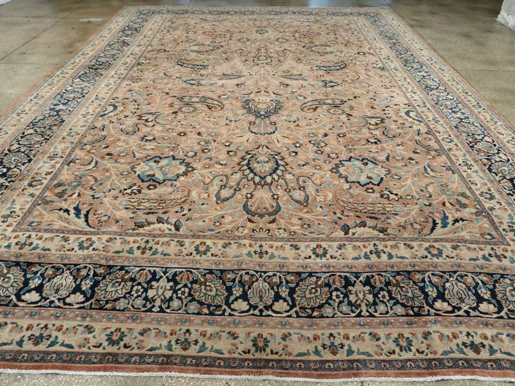 Antique Persian Mashad Large Room Size Carpet, No.19118 - Staging