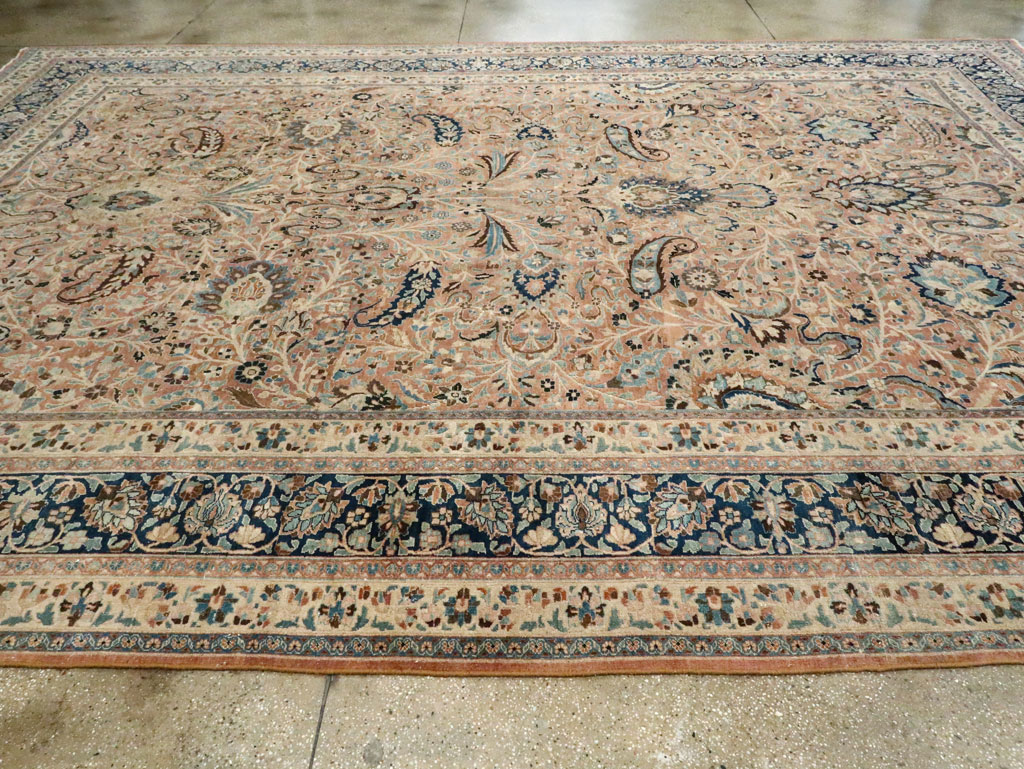 Antique Persian Mashad Large Room Size Carpet, No.19118 - Staging