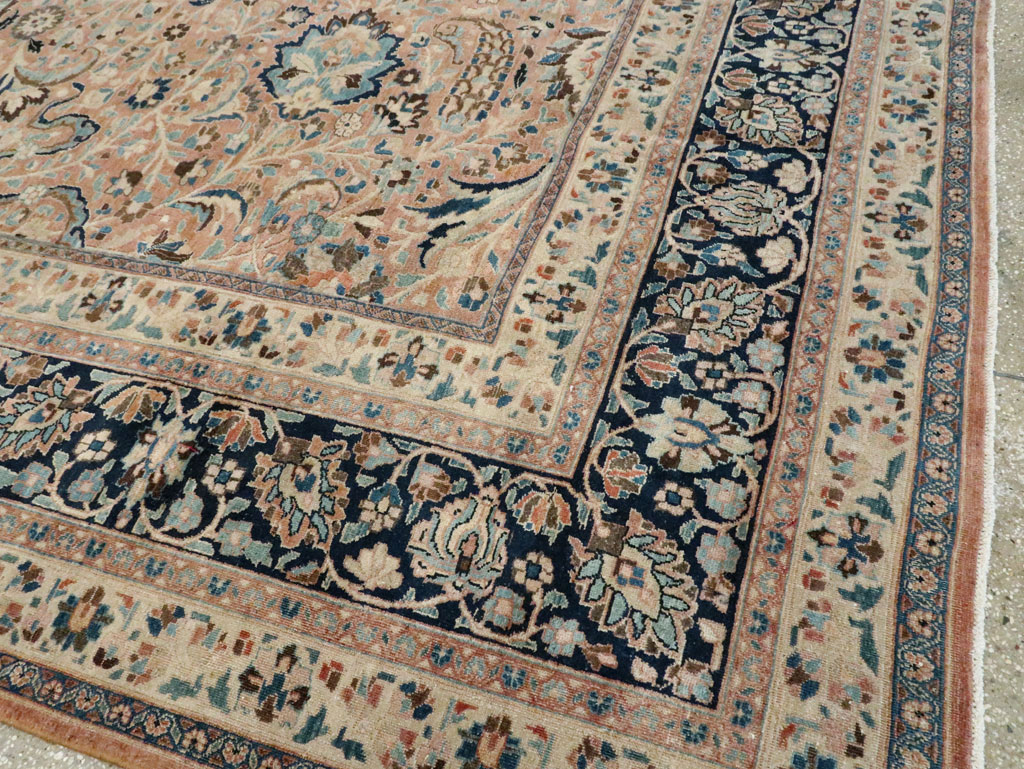 Antique Persian Mashad Large Room Size Carpet, No.19118 - Staging