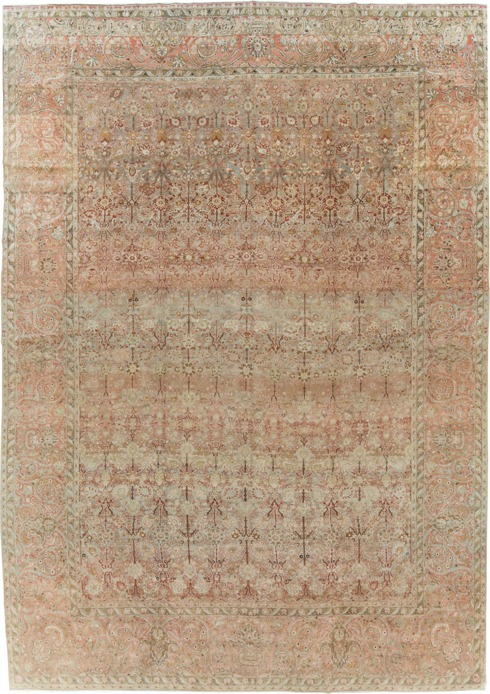Antique Persian Isfahan Large Room Size Carpet, No.19160 - Staging