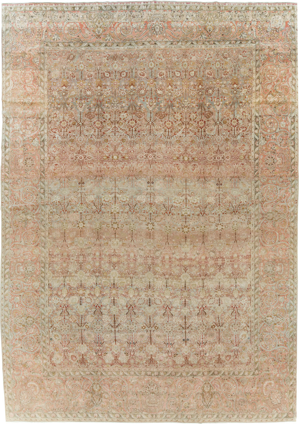 Antique Persian Isfahan Large Room Size Carpet, No.19160 - Staging