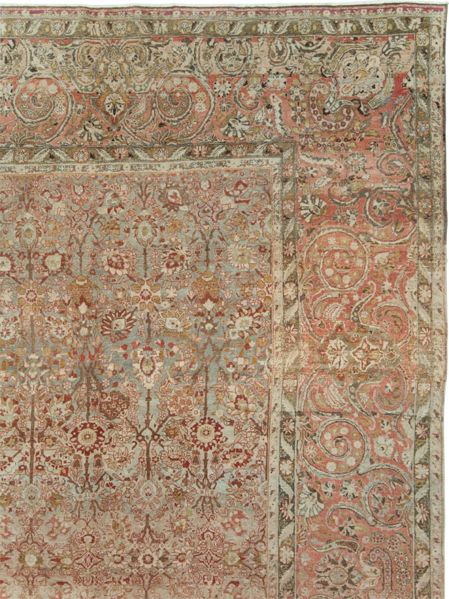 Antique Persian Isfahan Large Room Size Carpet, No.19160 - Staging