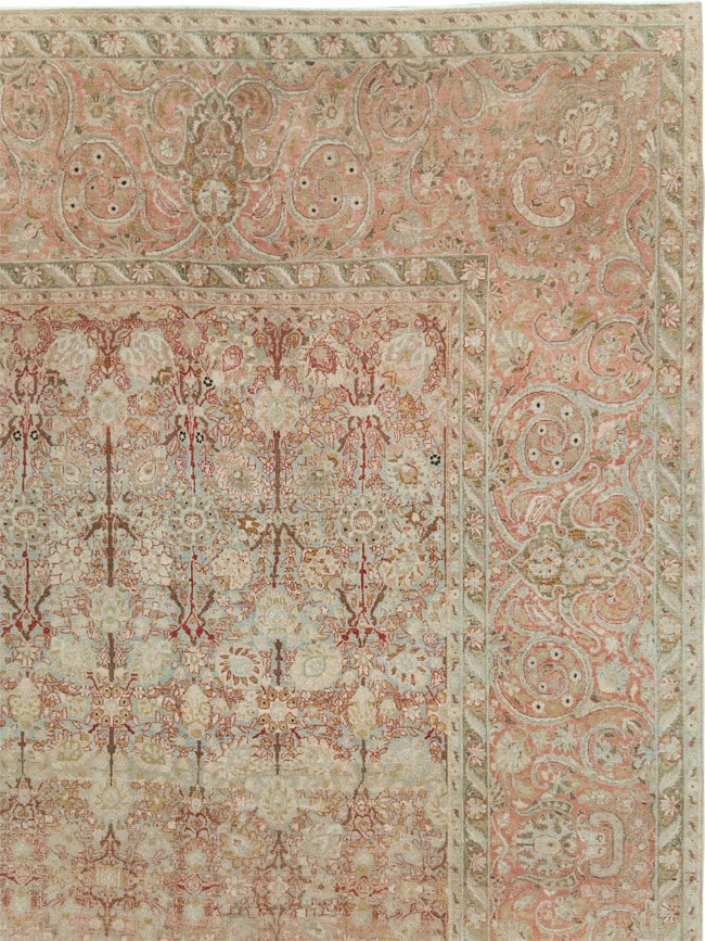 Antique Persian Isfahan Large Room Size Carpet, No.19160 - Staging