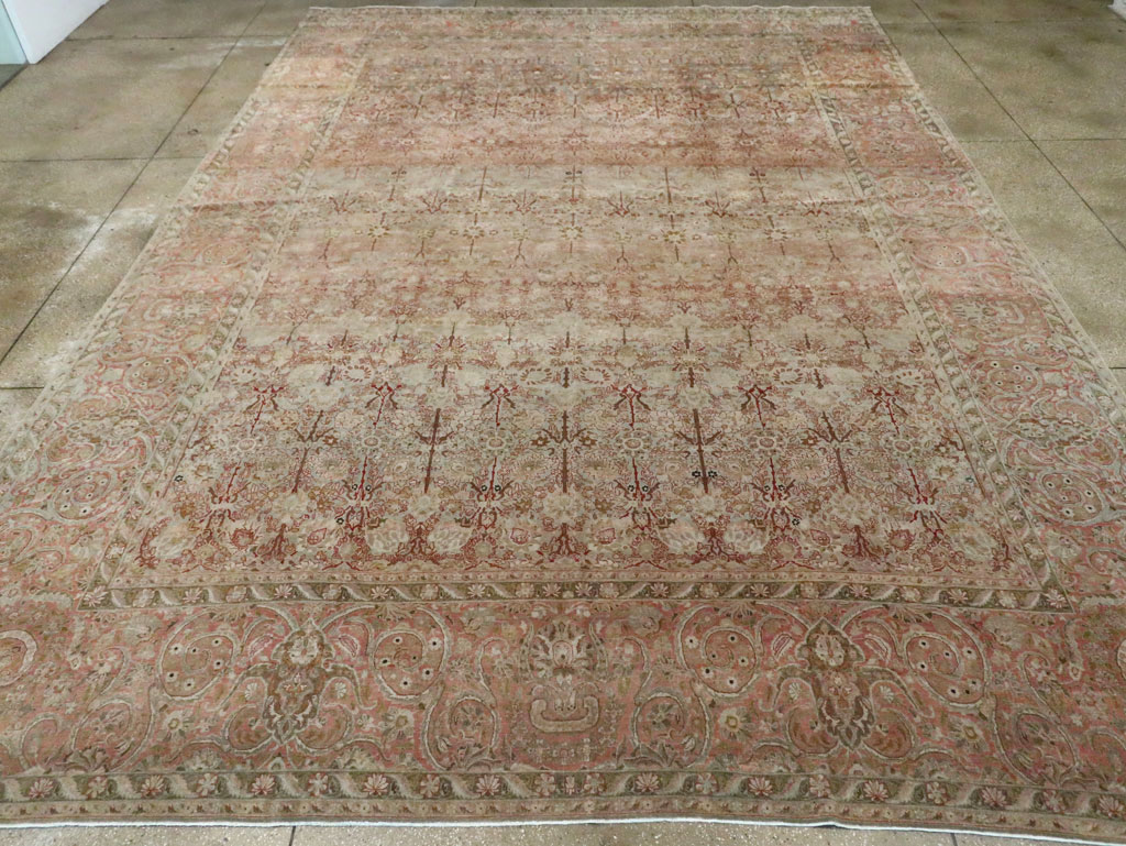 Antique Persian Isfahan Large Room Size Carpet, No.19160 - Staging