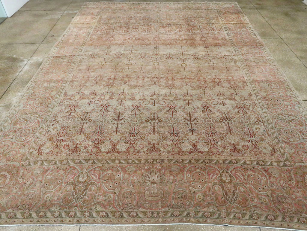 Antique Persian Isfahan Large Room Size Carpet, No.19160 - Staging
