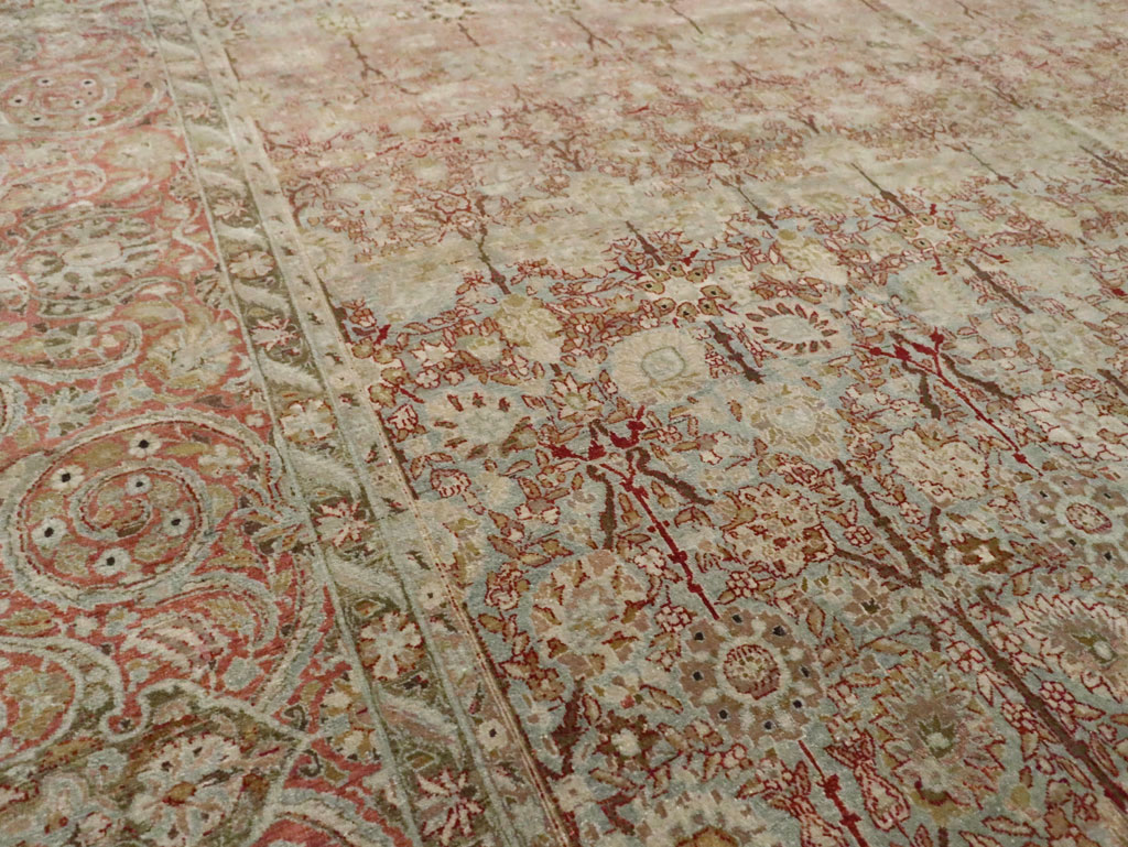 Antique Persian Isfahan Large Room Size Carpet, No.19160 - Staging