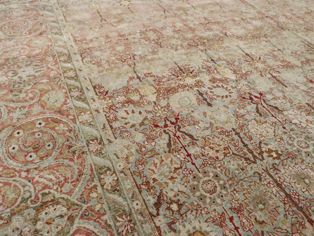 Antique Persian Isfahan Large Room Size Carpet, No.19160 - Staging