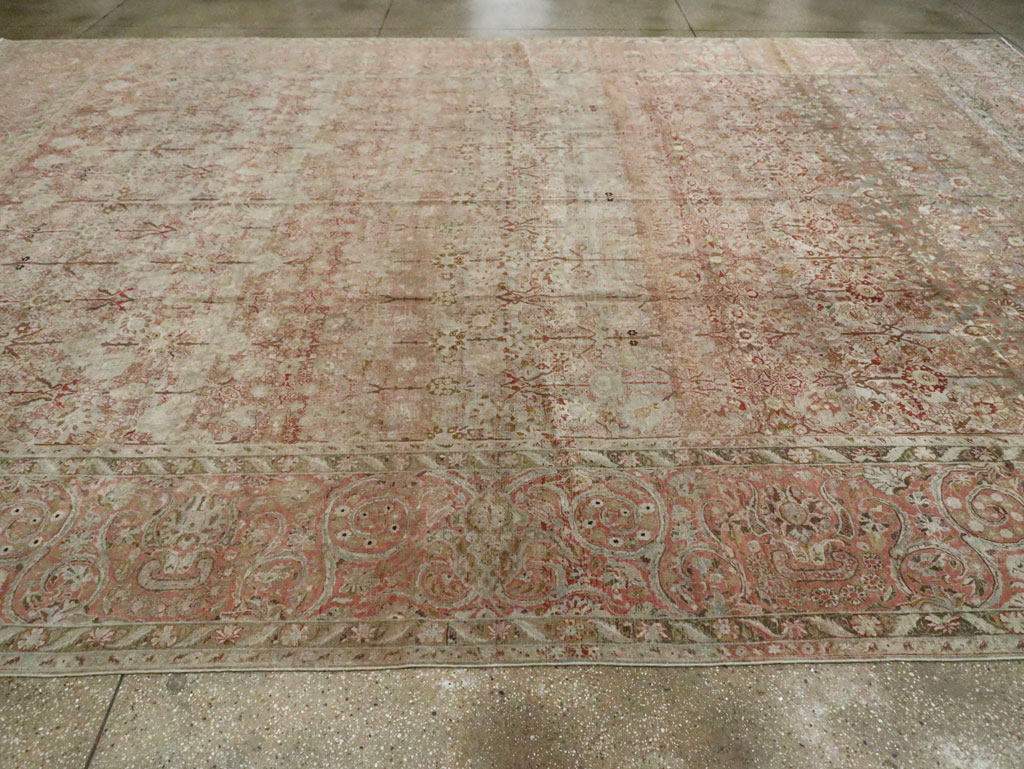 Antique Persian Isfahan Large Room Size Carpet, No.19160 - Staging