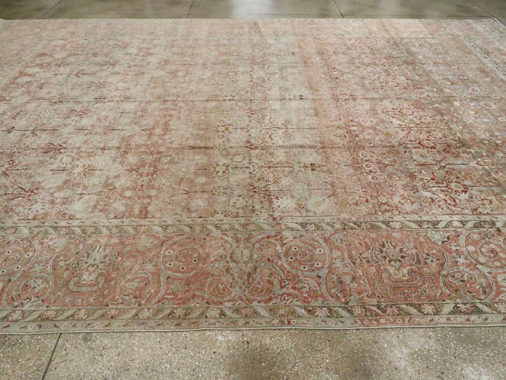 Antique Persian Isfahan Large Room Size Carpet, No.19160 - Staging