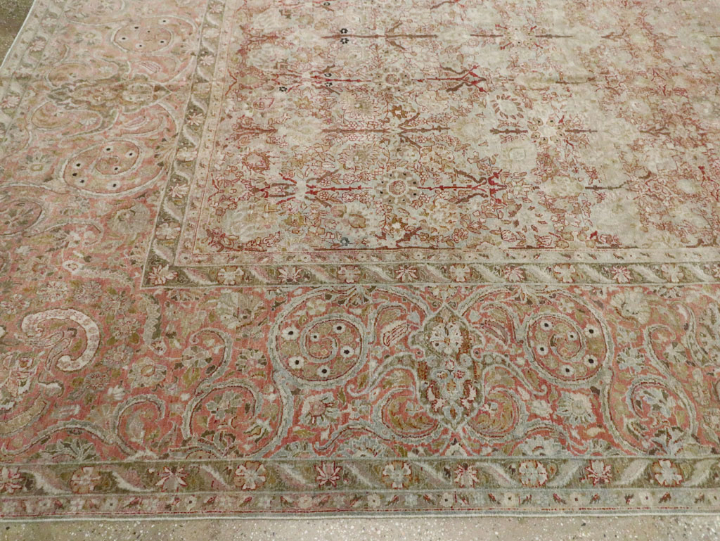 Antique Persian Isfahan Large Room Size Carpet, No.19160 - Staging