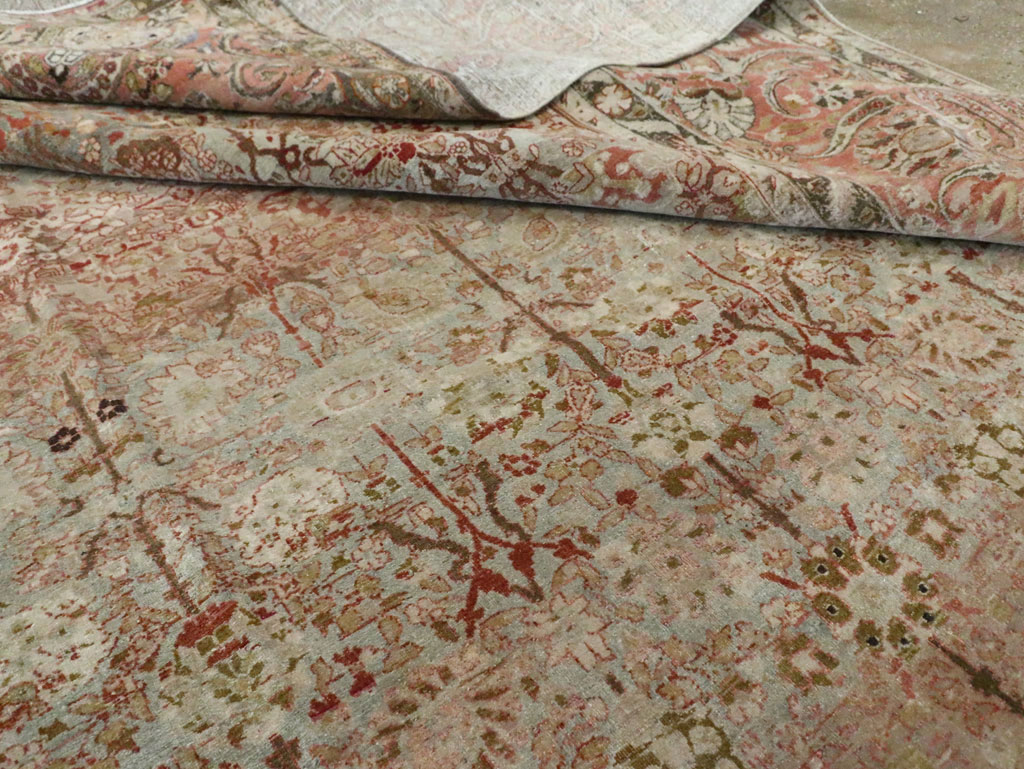 Antique Persian Isfahan Large Room Size Carpet, No.19160 - Staging