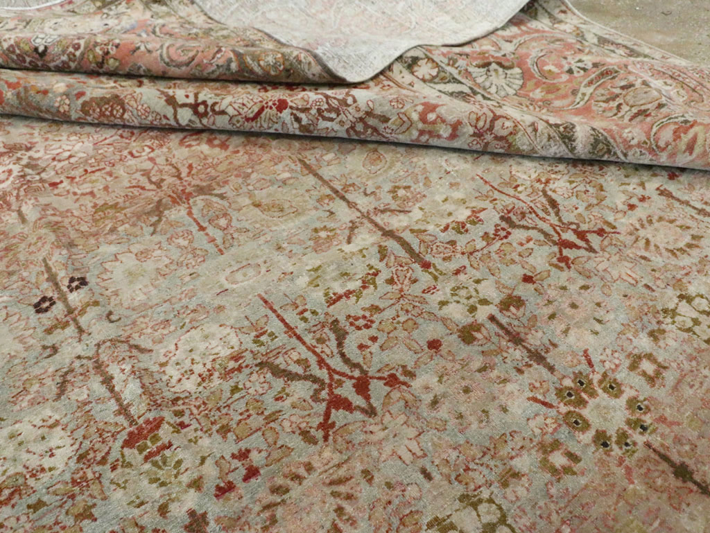 Antique Persian Isfahan Large Room Size Carpet, No.19160 - Staging