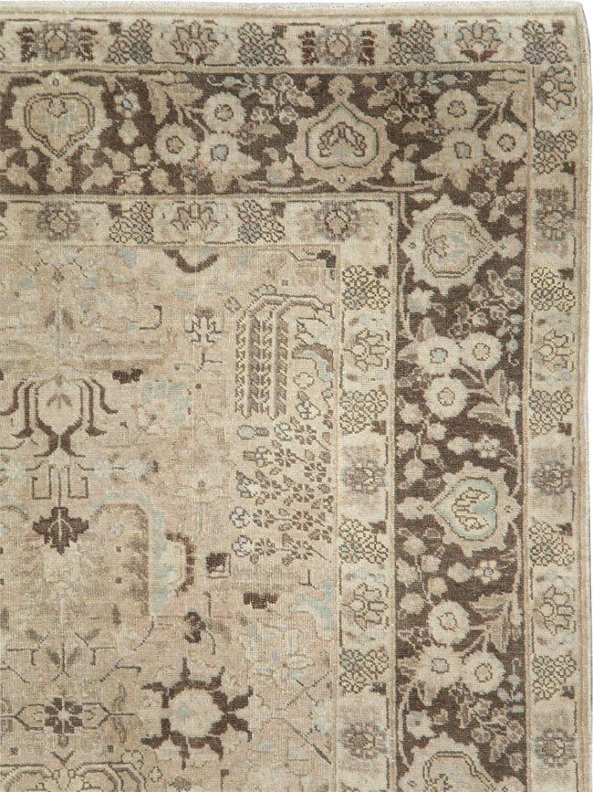 Vintage Persian Tabriz Small Room Size Carpet, No.19171 - Staging