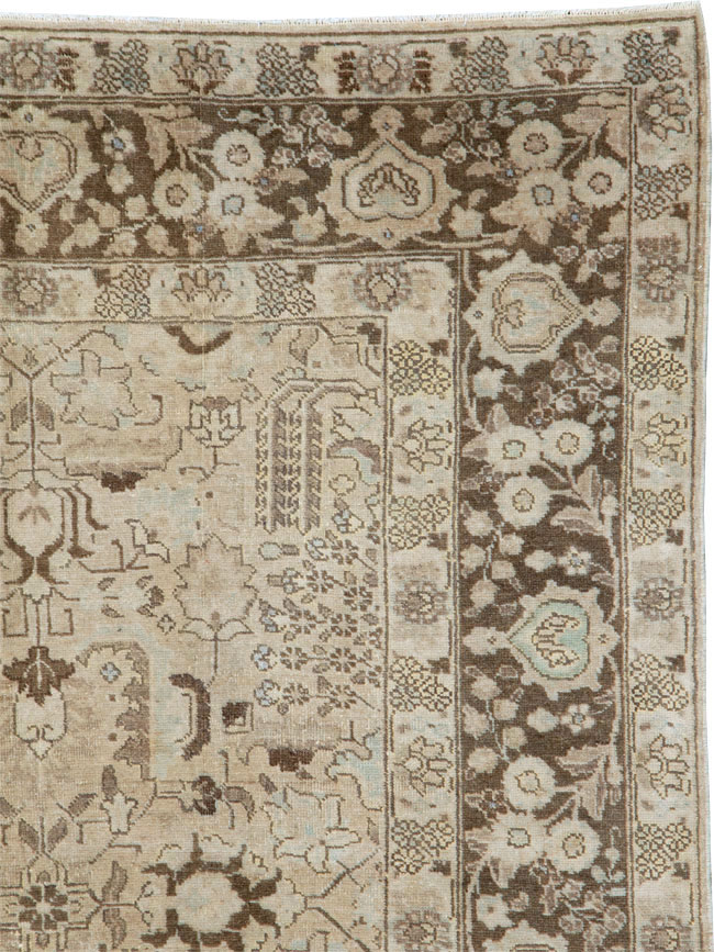 Vintage Persian Tabriz Small Room Size Carpet, No.19171 - Staging