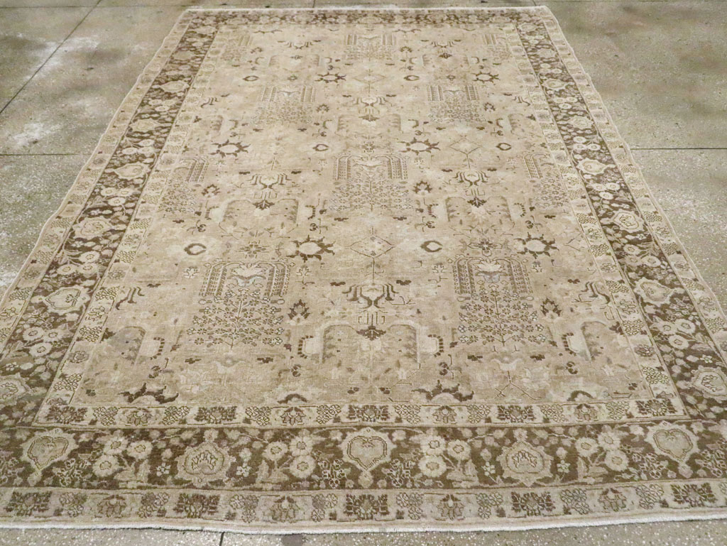 Vintage Persian Tabriz Small Room Size Carpet, No.19171 - Staging