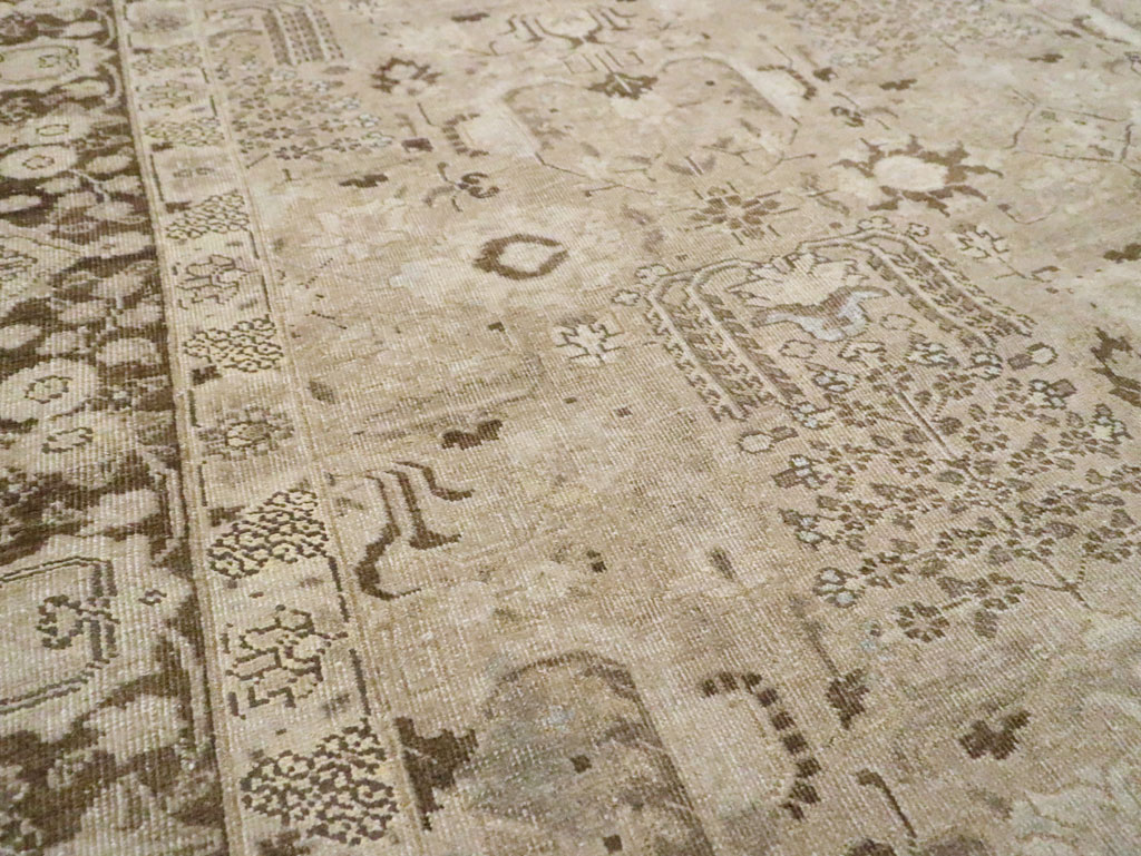 Vintage Persian Tabriz Small Room Size Carpet, No.19171 - Staging