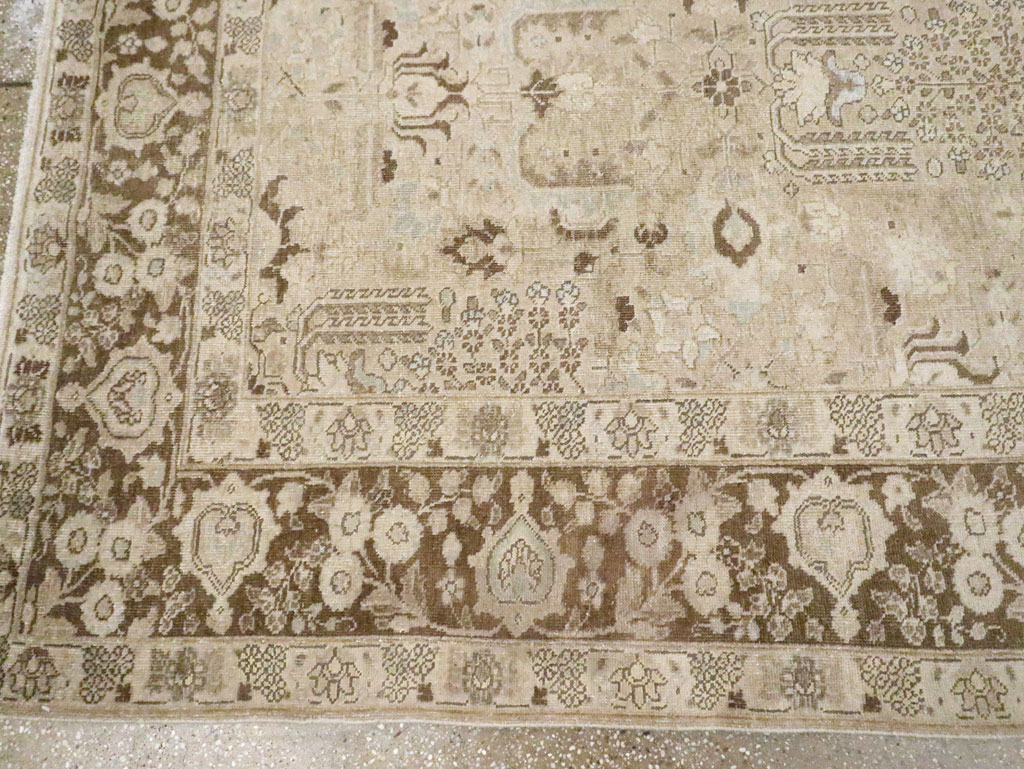 Vintage Persian Tabriz Small Room Size Carpet, No.19171 - Staging