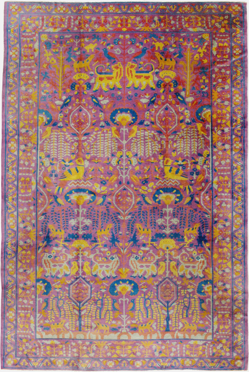 Vintage Indian Lahore Carpet, No.19184 - Staging