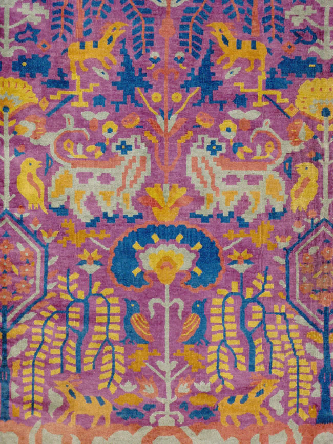 Vintage Indian Lahore Carpet, No.19184 - Staging