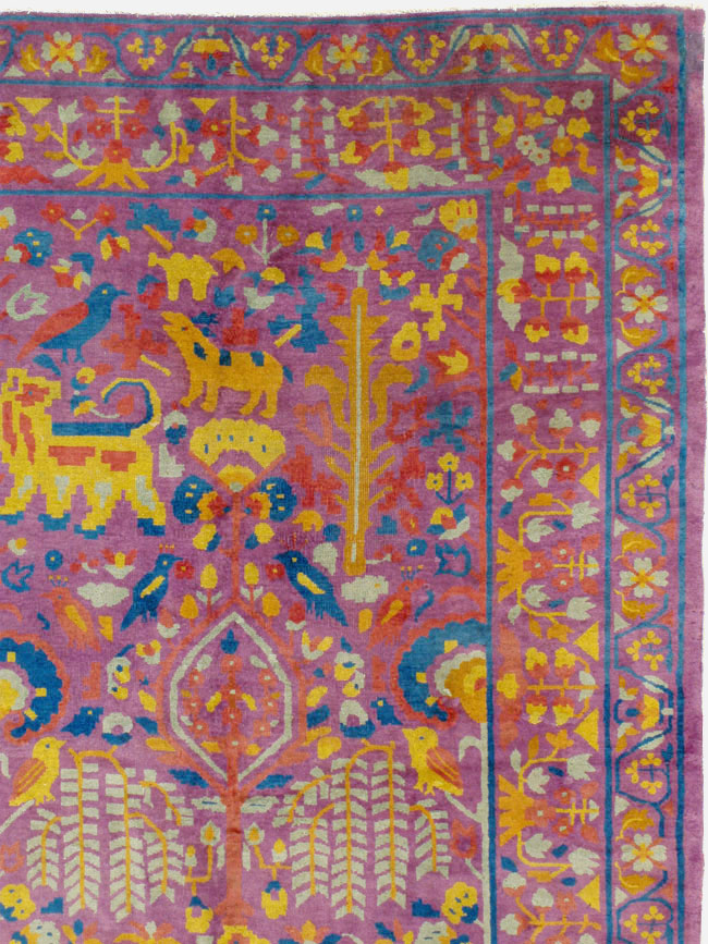 Vintage Indian Lahore Carpet, No.19184 - Staging