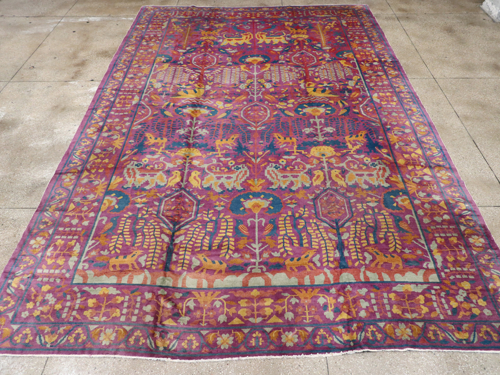 Vintage Indian Lahore Carpet, No.19184 - Staging