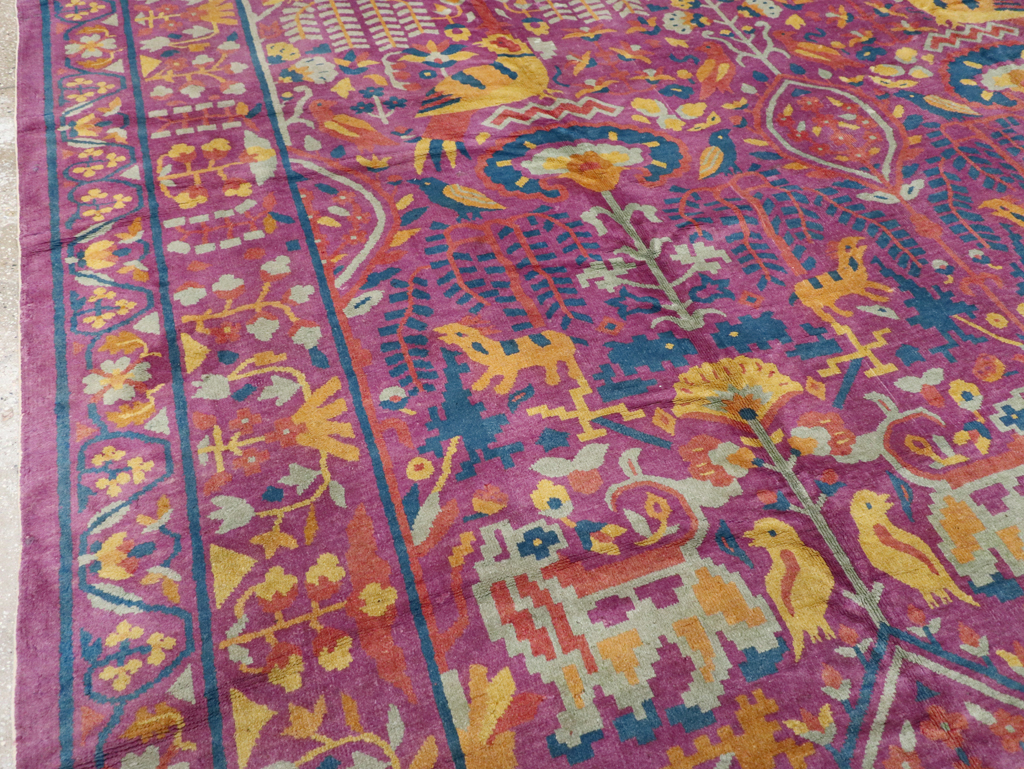 Vintage Indian Lahore Carpet, No.19184 - Staging