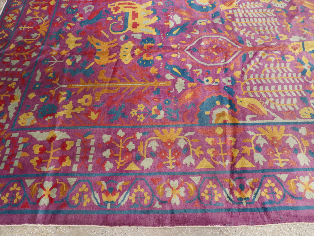 Vintage Indian Lahore Carpet, No.19184 - Staging