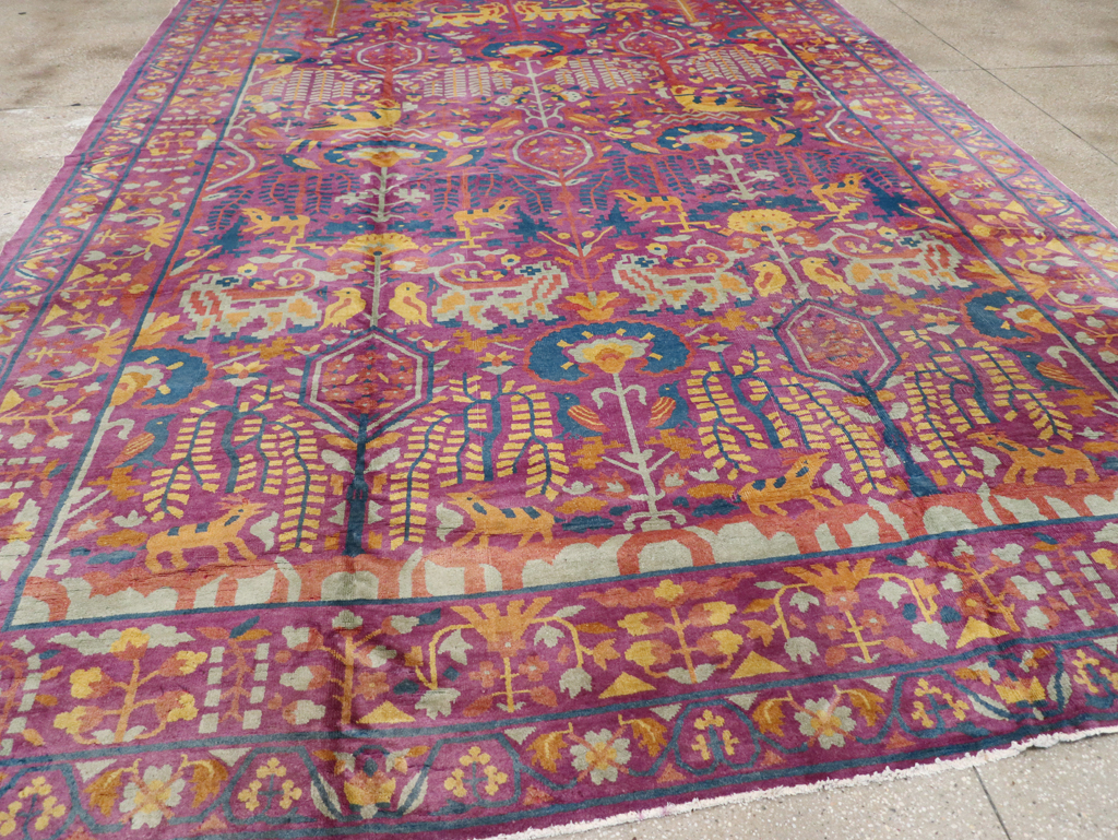 Vintage Indian Lahore Carpet, No.19184 - Staging