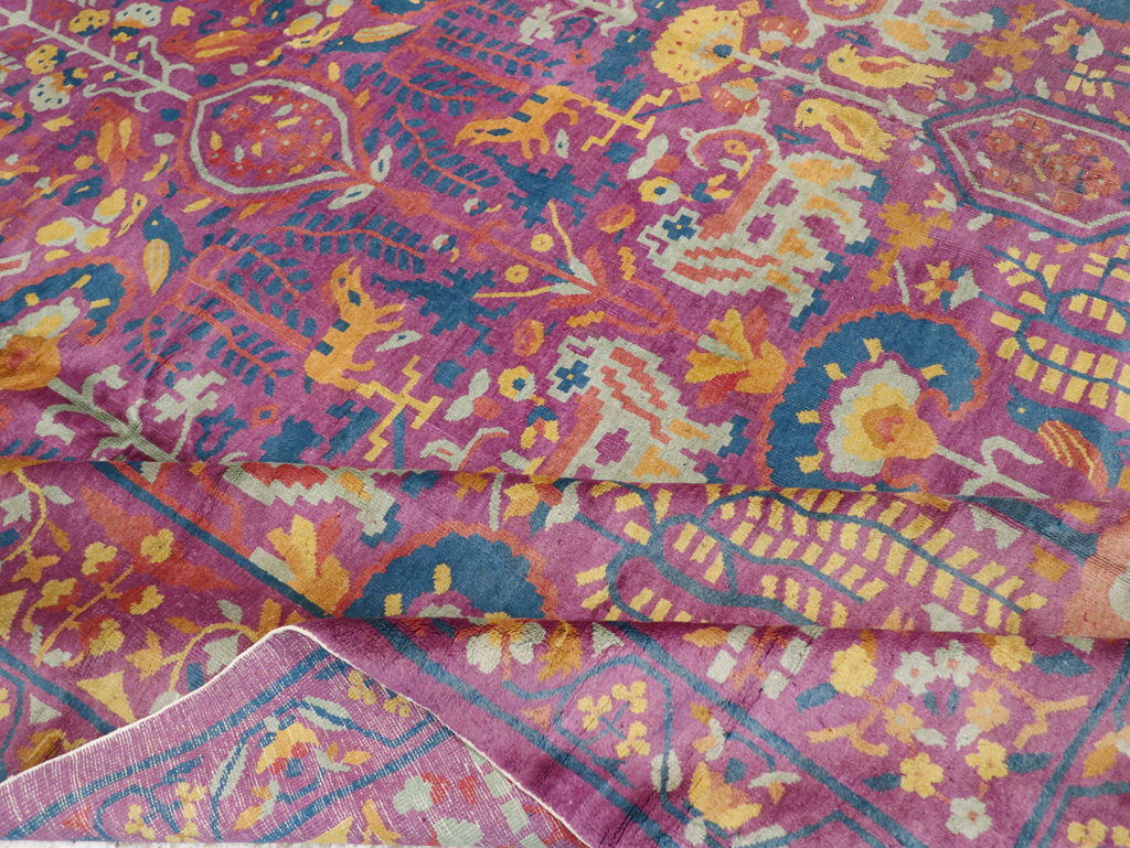 Vintage Indian Lahore Carpet, No.19184 - Staging