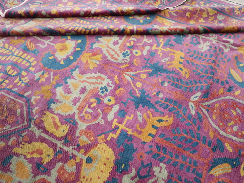 Vintage Indian Lahore Carpet, No.19184 - Staging