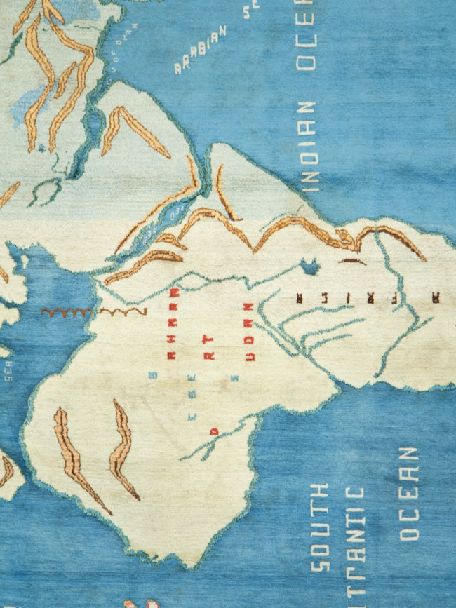 Vintage Persian Mashad Map Carpet, No.19249 - Staging