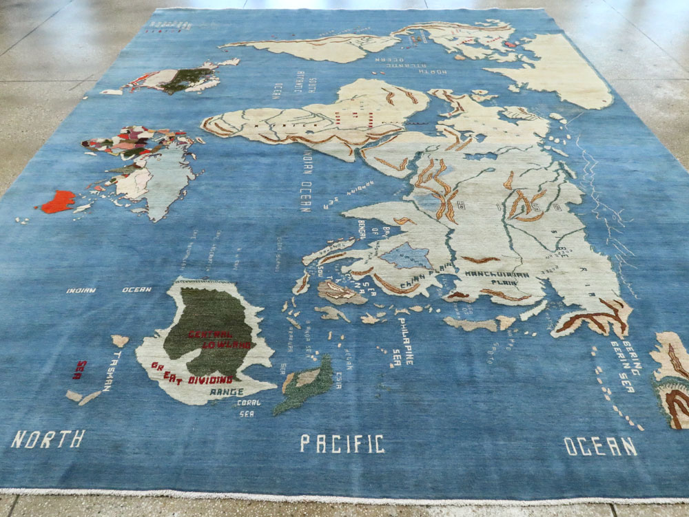 Vintage Persian Mashad Map Carpet, No.19249 - Staging