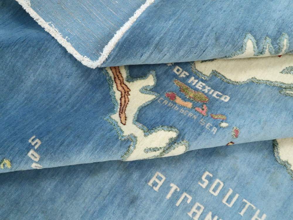 Vintage Persian Mashad Map Carpet, No.19249 - Staging