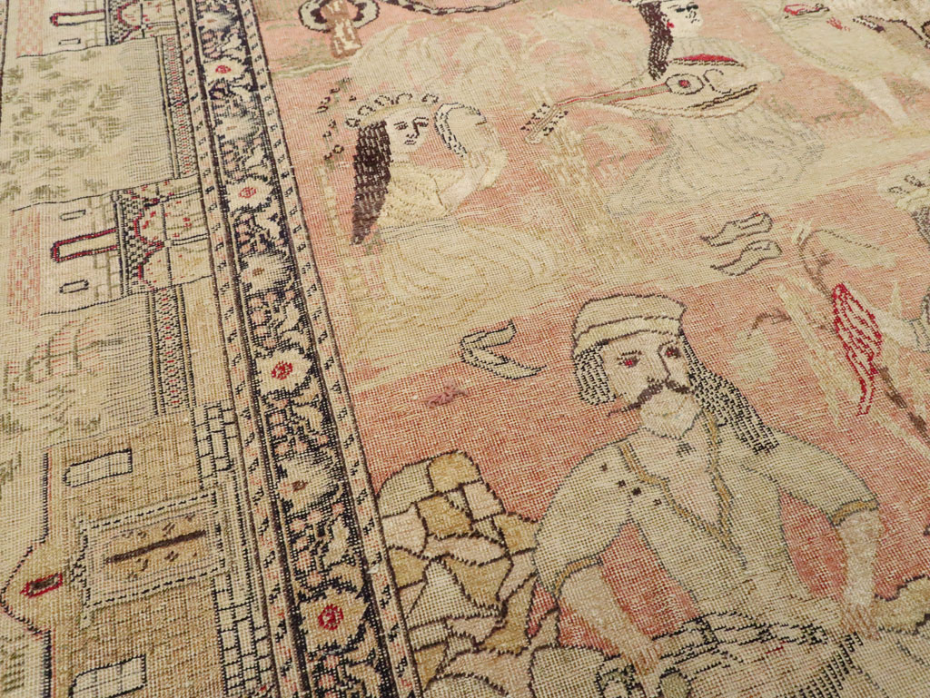 Antique Turkish Kayseri Pictorial Carpet, No.19264 - Staging