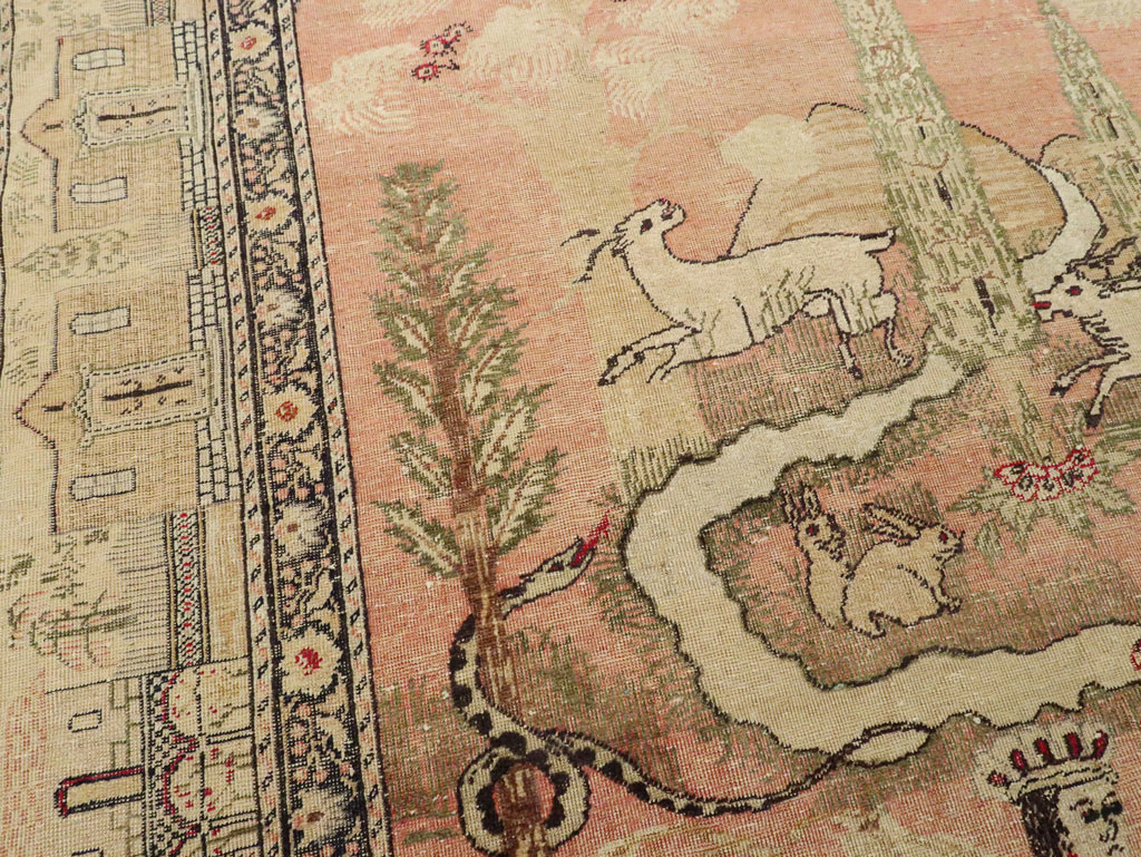 Antique Turkish Kayseri Pictorial Carpet, No.19264 - Staging