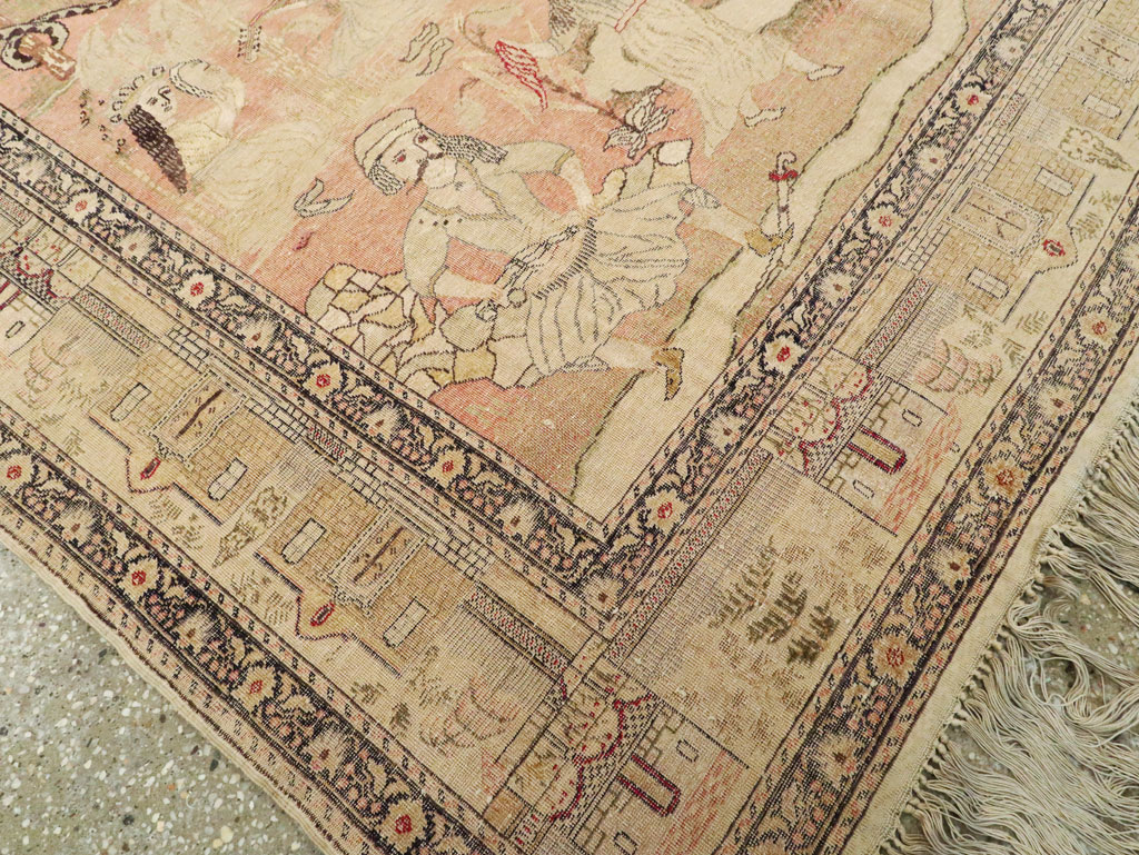 Antique Turkish Kayseri Pictorial Carpet, No.19264 - Staging