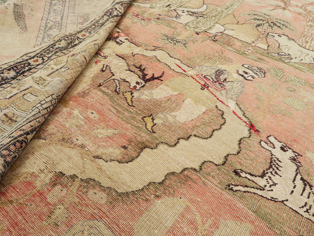 Antique Turkish Kayseri Pictorial Carpet, No.19264 - Staging