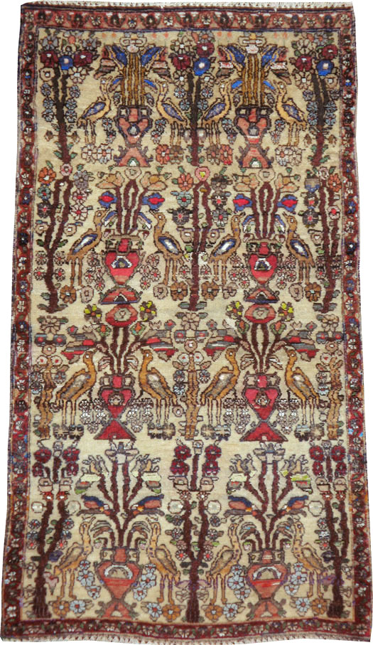 Vintage Persian Malayer Pictorial Rug, No.19284 - Staging