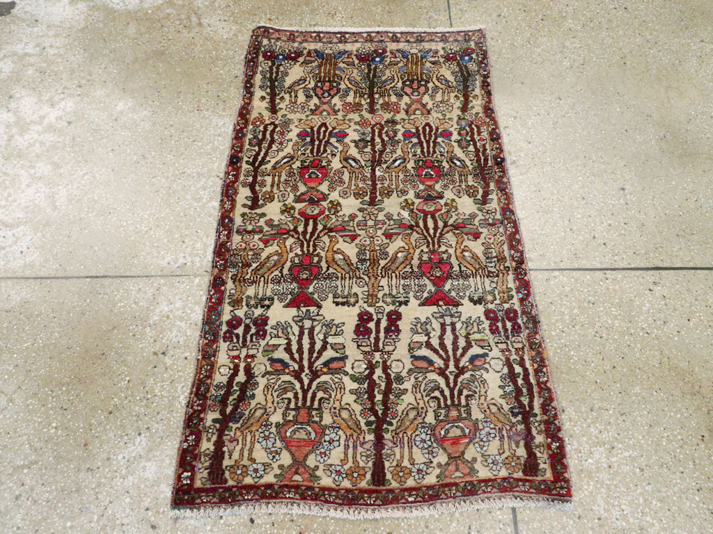 Vintage Persian Malayer Pictorial Rug, No.19284 - Staging