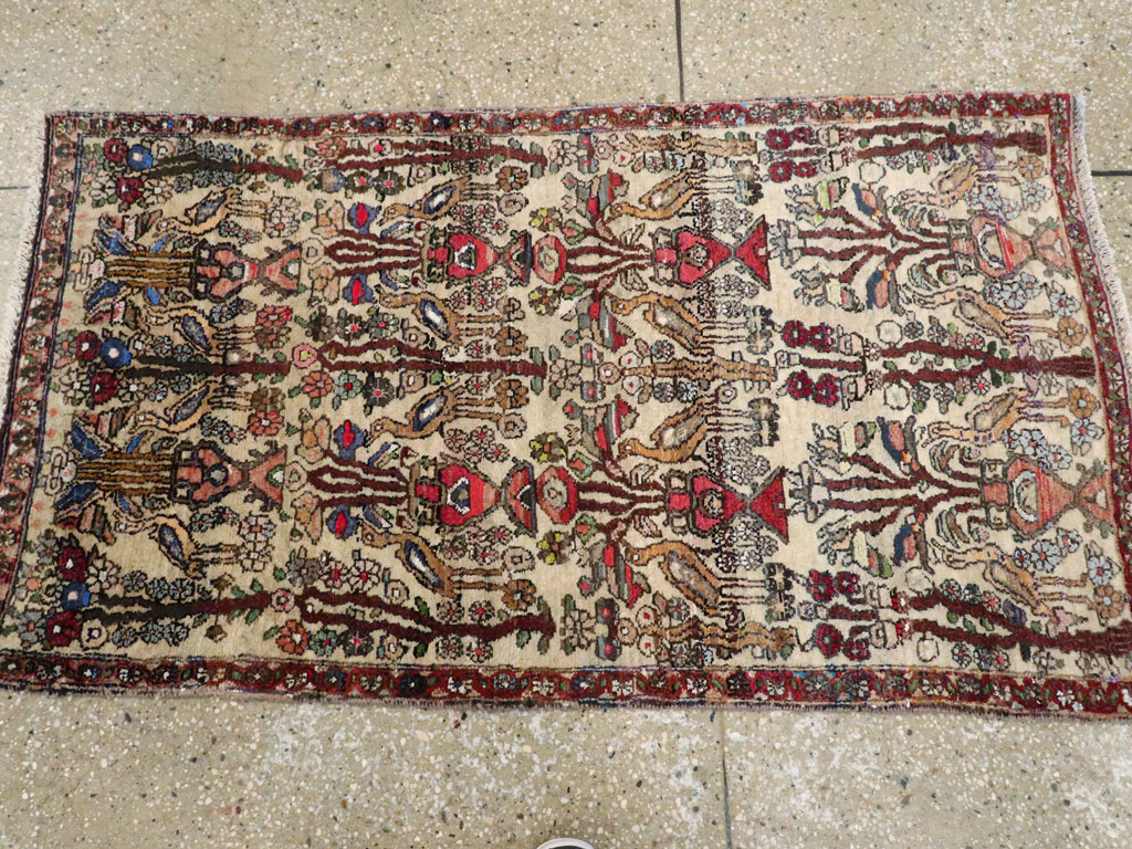 Vintage Persian Malayer Pictorial Rug, No.19284 - Staging